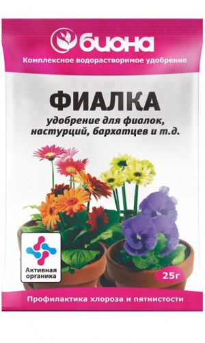 Биона ФИАЛКА 25 г – комплексное водорастворимое удобрение