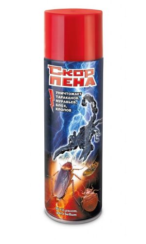 СКОРПЕНА 600 мл &mdash; От тараканов, муравьев, мух, клопов в виде пены в аэрозольной упаковке!