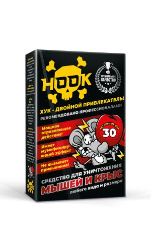 Тесто-брикет ХУК ДВОЙНОЙ ПРИВЛЕКАТЕЛЬ ОТ КРЫС И МЫШЕЙ