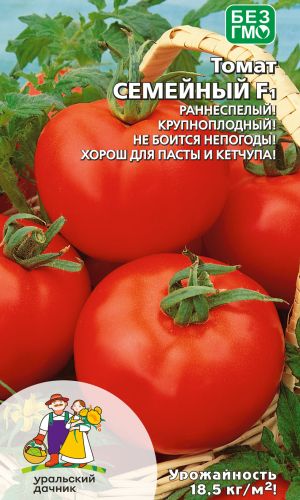 Томат СЕМЕЙНЫЙ F1 &mdash; Раннеспелый! Крупноплодный! Не боится непогоды! Хорош для пасты и кетчупа!